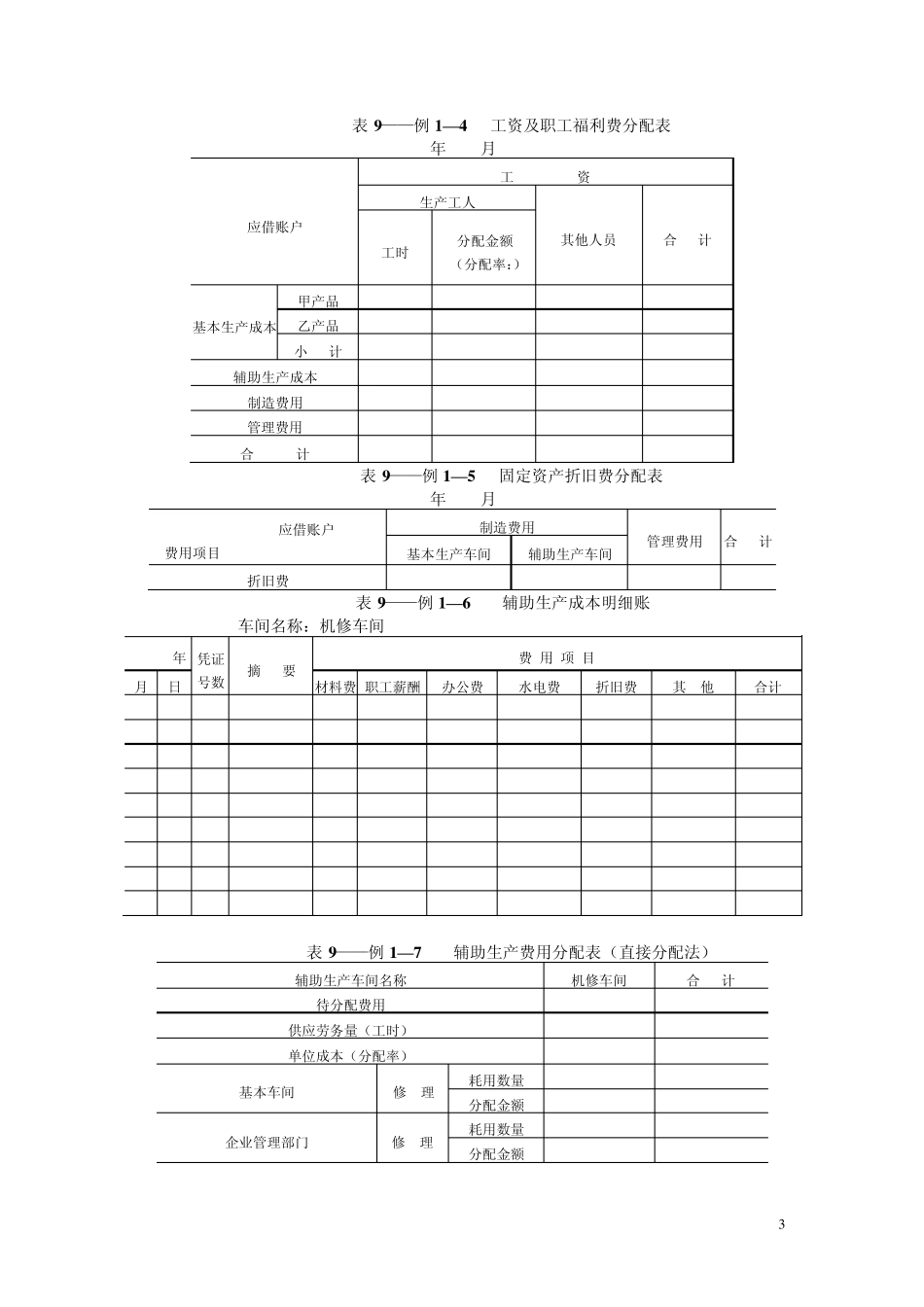 第九章产品成本计算与分析例题与练习题_第3页