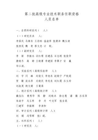 第二批高级专业技术职务任职资格