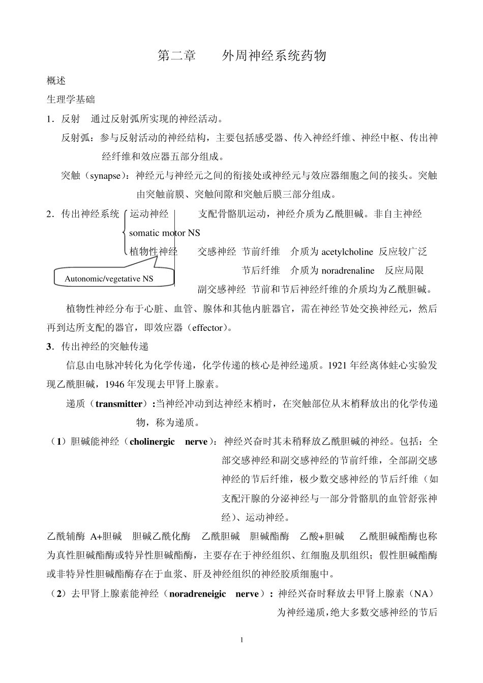 第二章外周神经系统药理_第1页