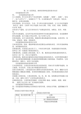 第二章房屋构造、砌体结构和抗震的基本知识