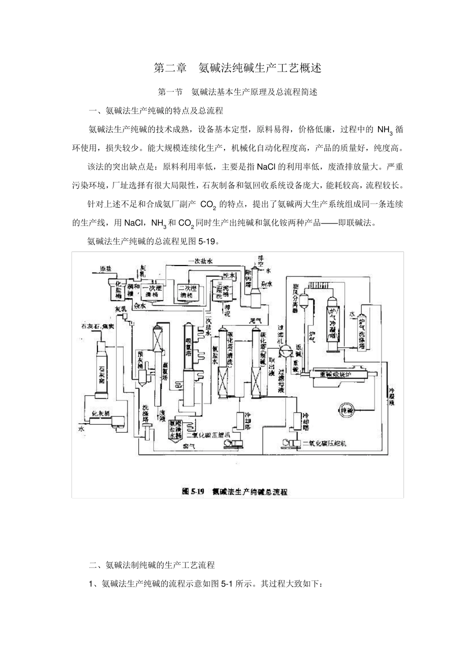第二章氨碱法纯碱生产工艺概述_第1页