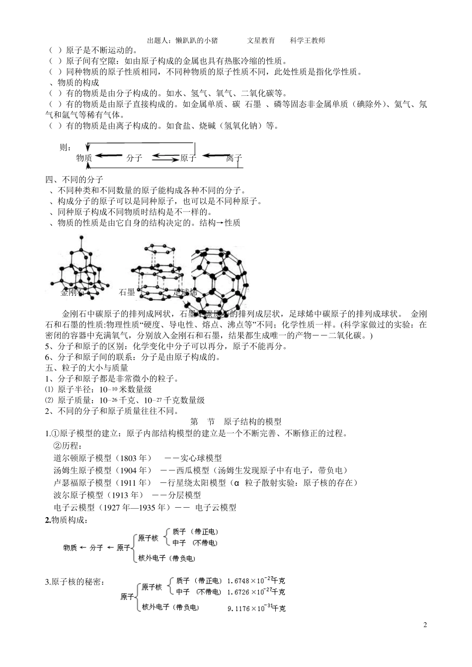 第二章粒子的模型与符号知识点复习_第2页
