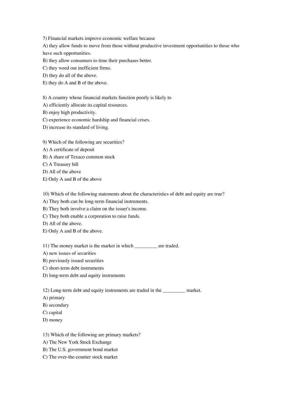 第二章金融体系预览(英文习题及答案)_第2页