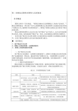 第二章顾问式销售对销售人员的要求