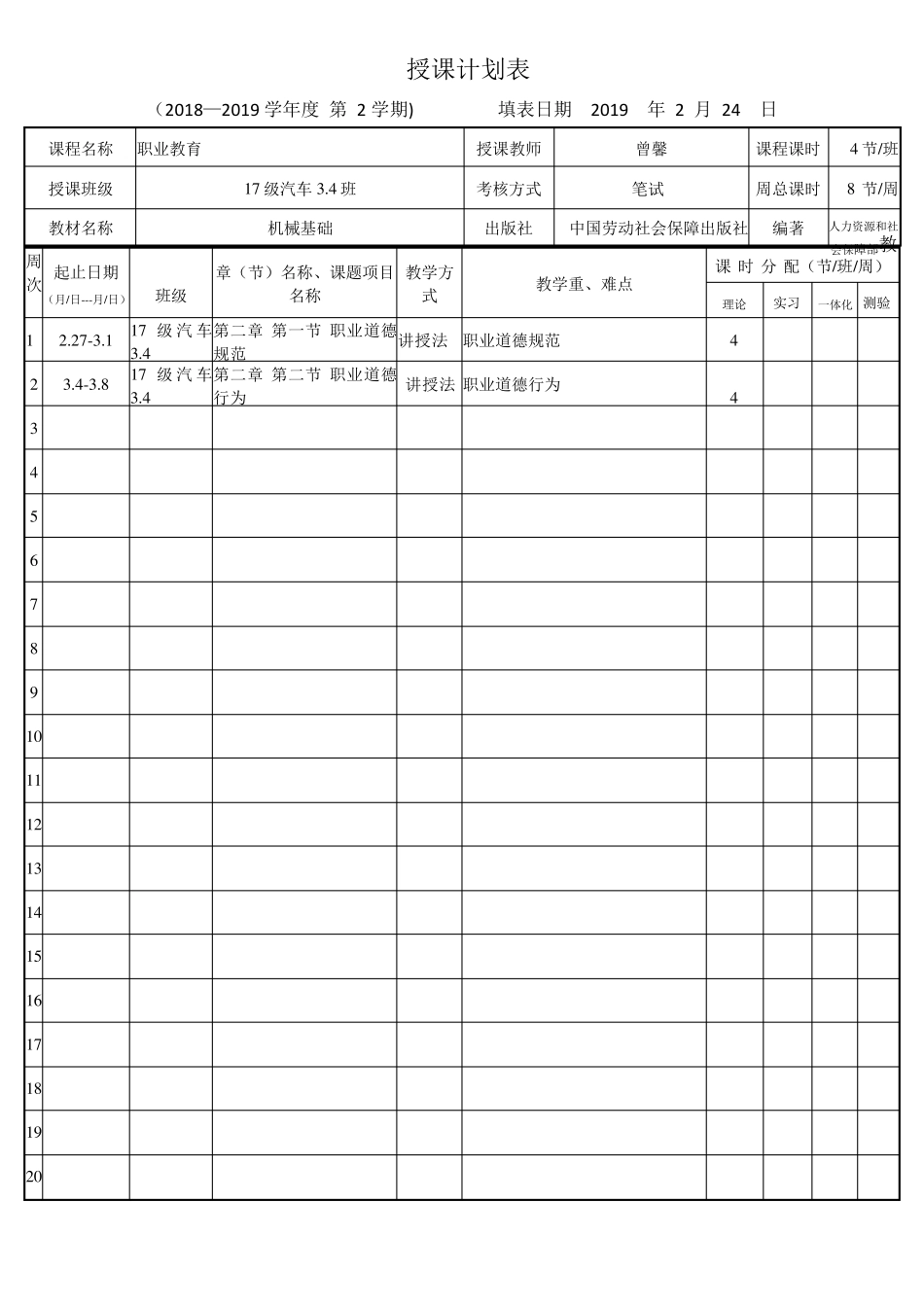 第二课第一节职业道德规范德育课教案_第2页