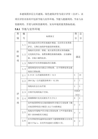 绿色建筑评价标准评分表样板