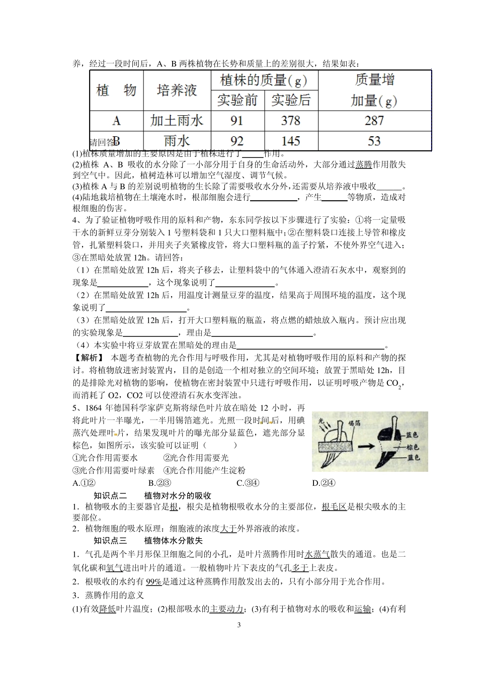 绿色植物的新陈代谢讲义_第3页