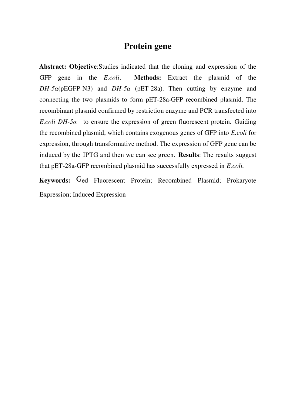 绿色荧光蛋白的基因克隆及表达_第3页