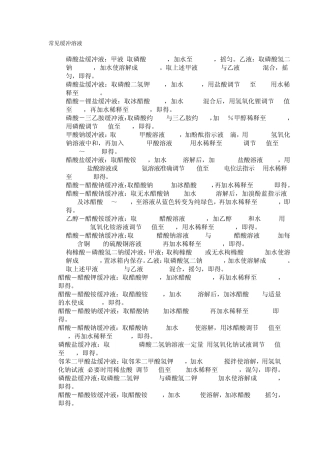 缓冲液的配制