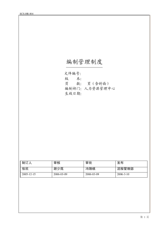 编制管理制度