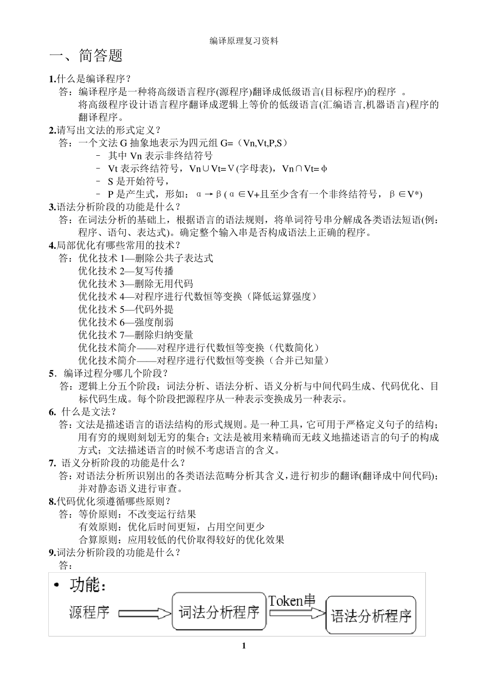 编译原理期末复习总结_第1页