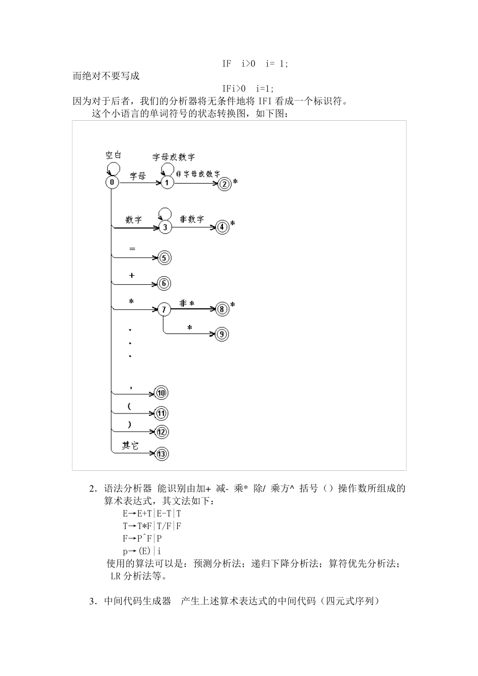 编译原理词法分析器语法分析器实验报告_第3页