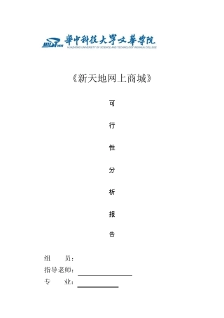 网上商城可行性分析报告