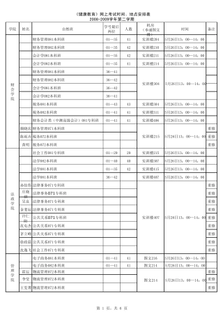 网上考试安排xls