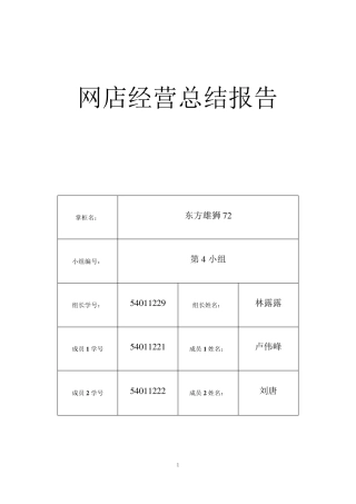 网店总结报告