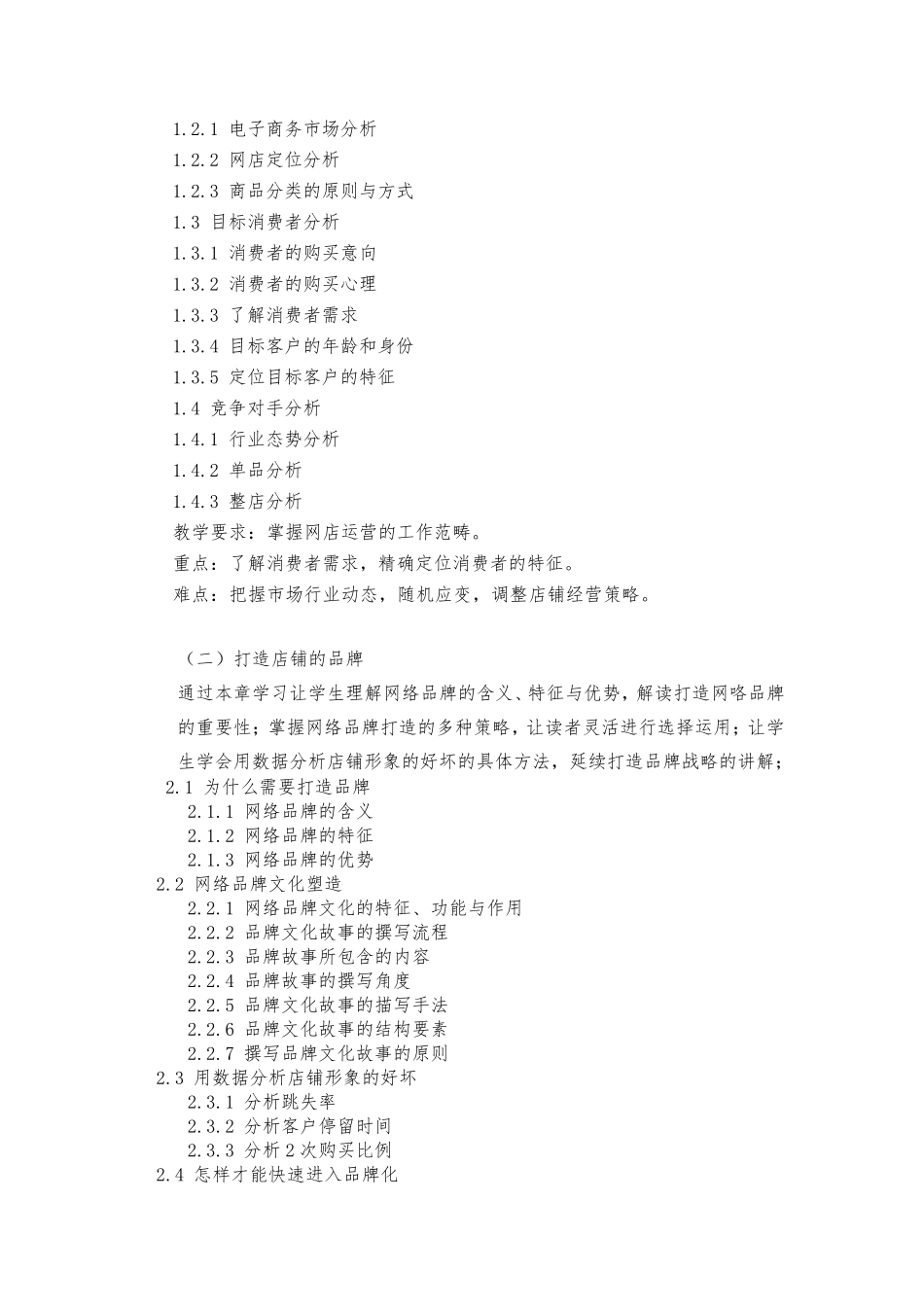网店运营教学大纲_第2页