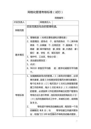 网格化管理考核标准4.28