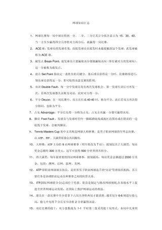 网球知识汇总