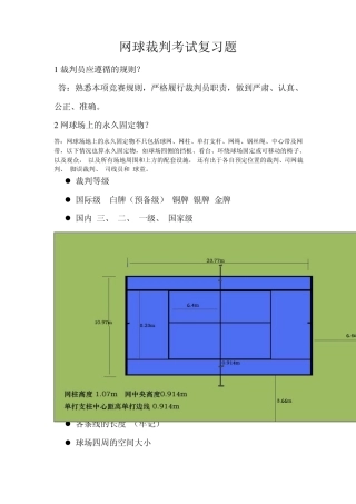 网球裁判考试复习题