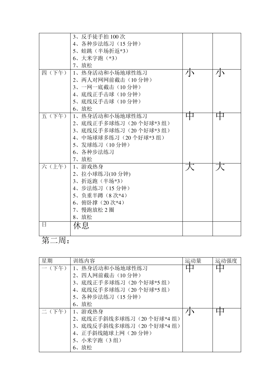 网球训练计划和体能训练计划_第2页