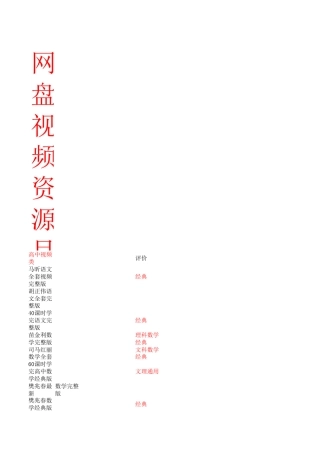 网盘视频资料目录