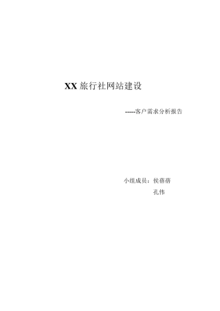 网站建设客户需求分析报告