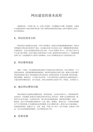 网站建设的基本流程
