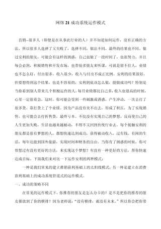 网络21成功系统运作模式