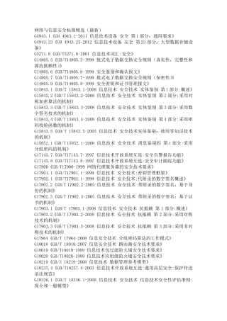 网络与信息安全标准