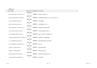 网络安全厂商与产品汇总
