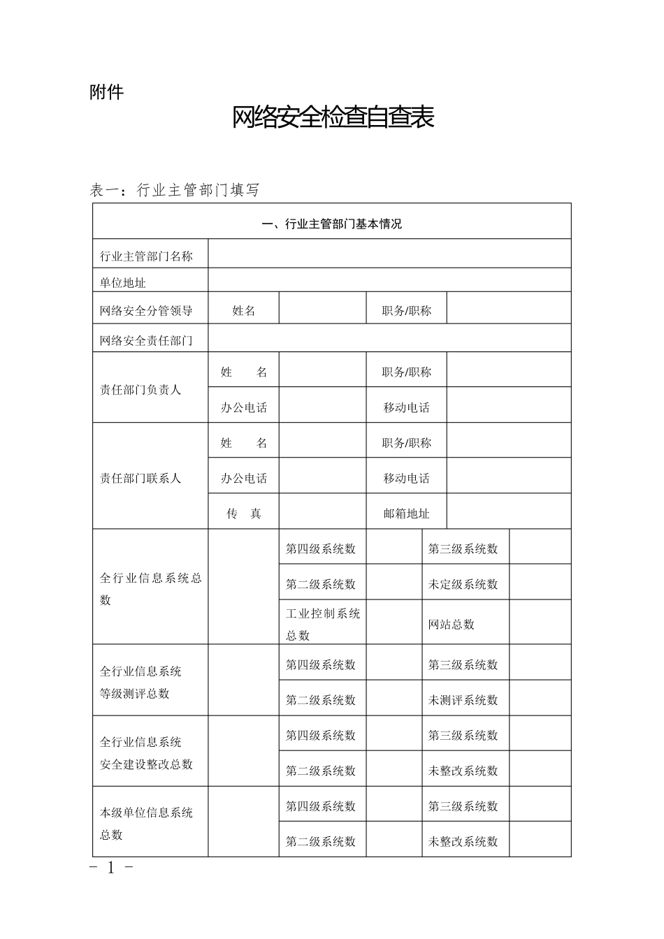 网络安全检查自查表_第1页