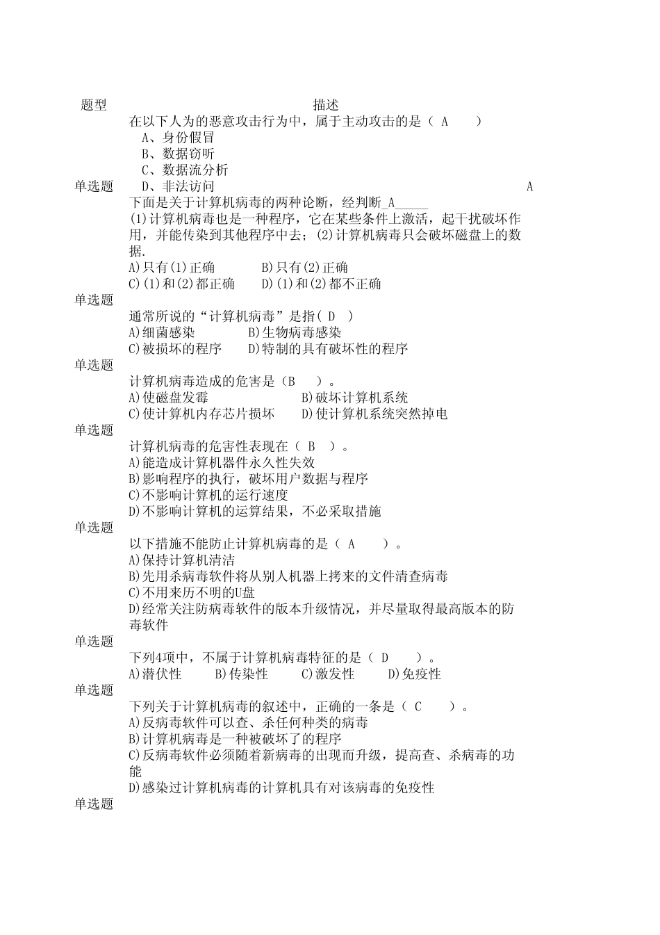 网络安全试题库_第1页