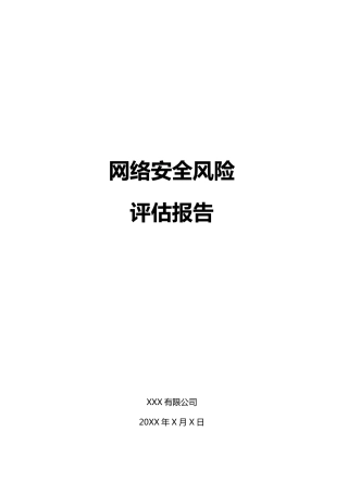网络安全风险评估报告