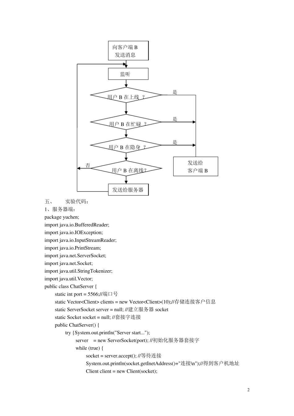 网络实验6Socket编程实现聊天程序_第2页