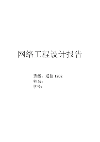 网络工程设计实验报告