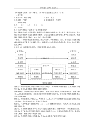 网络技术与应用作业答案