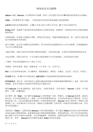 网络技术名词解释