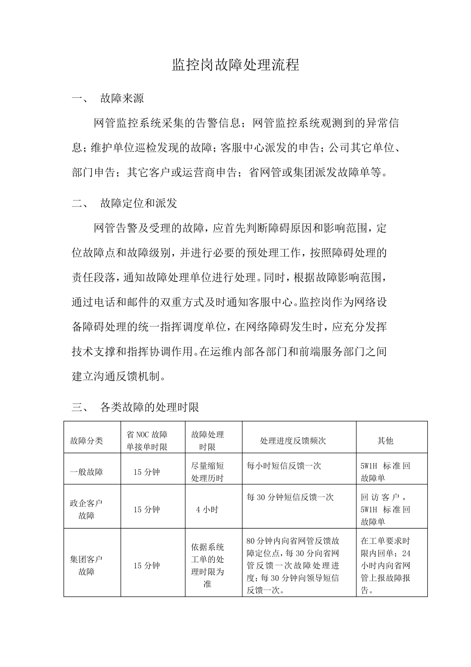 网络操作维护中心故障处理流程_第1页