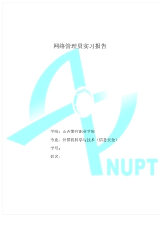 网络管理员实习报告