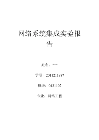 网络系统集成实验报告