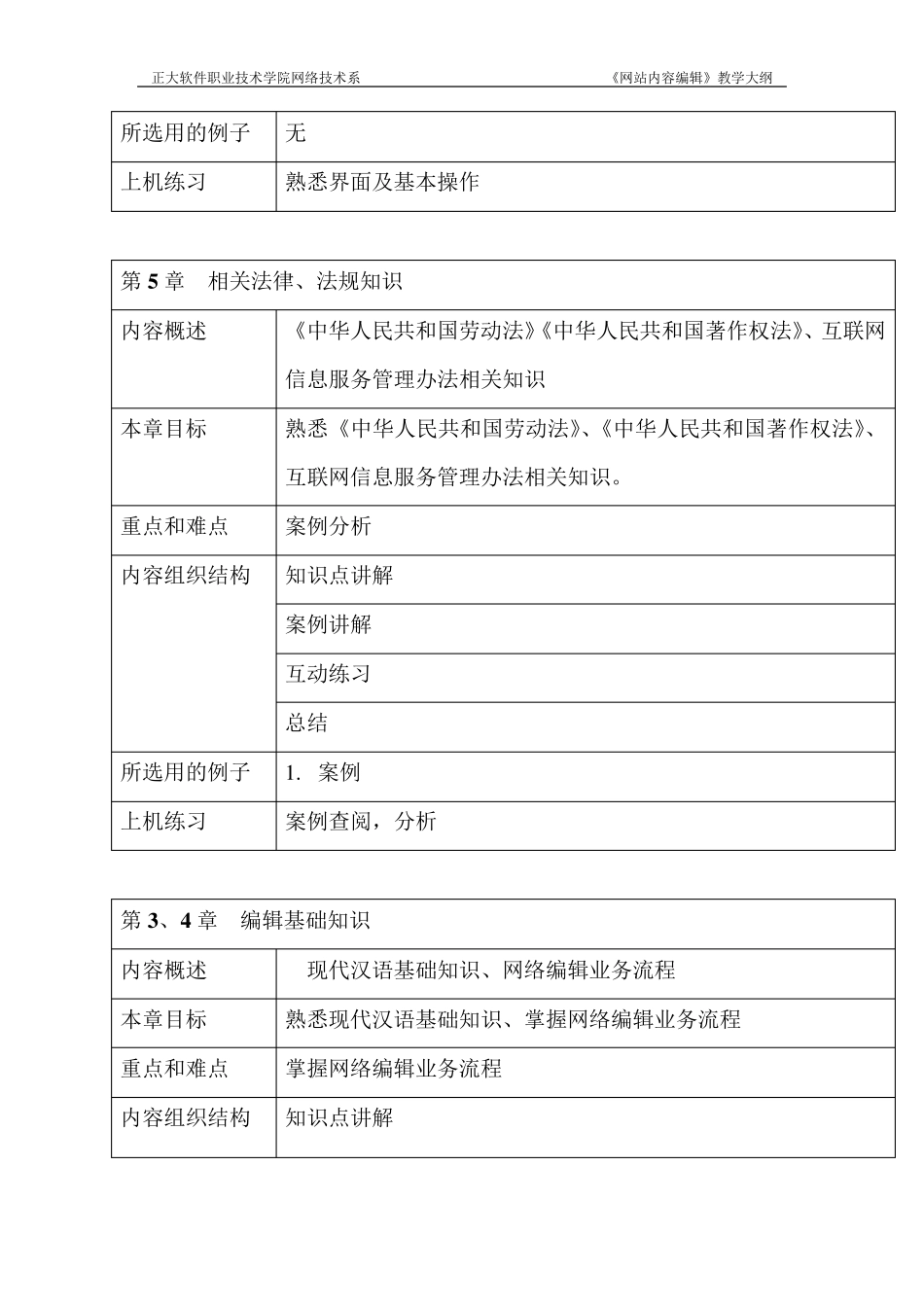 网络编辑教学大纲_第3页