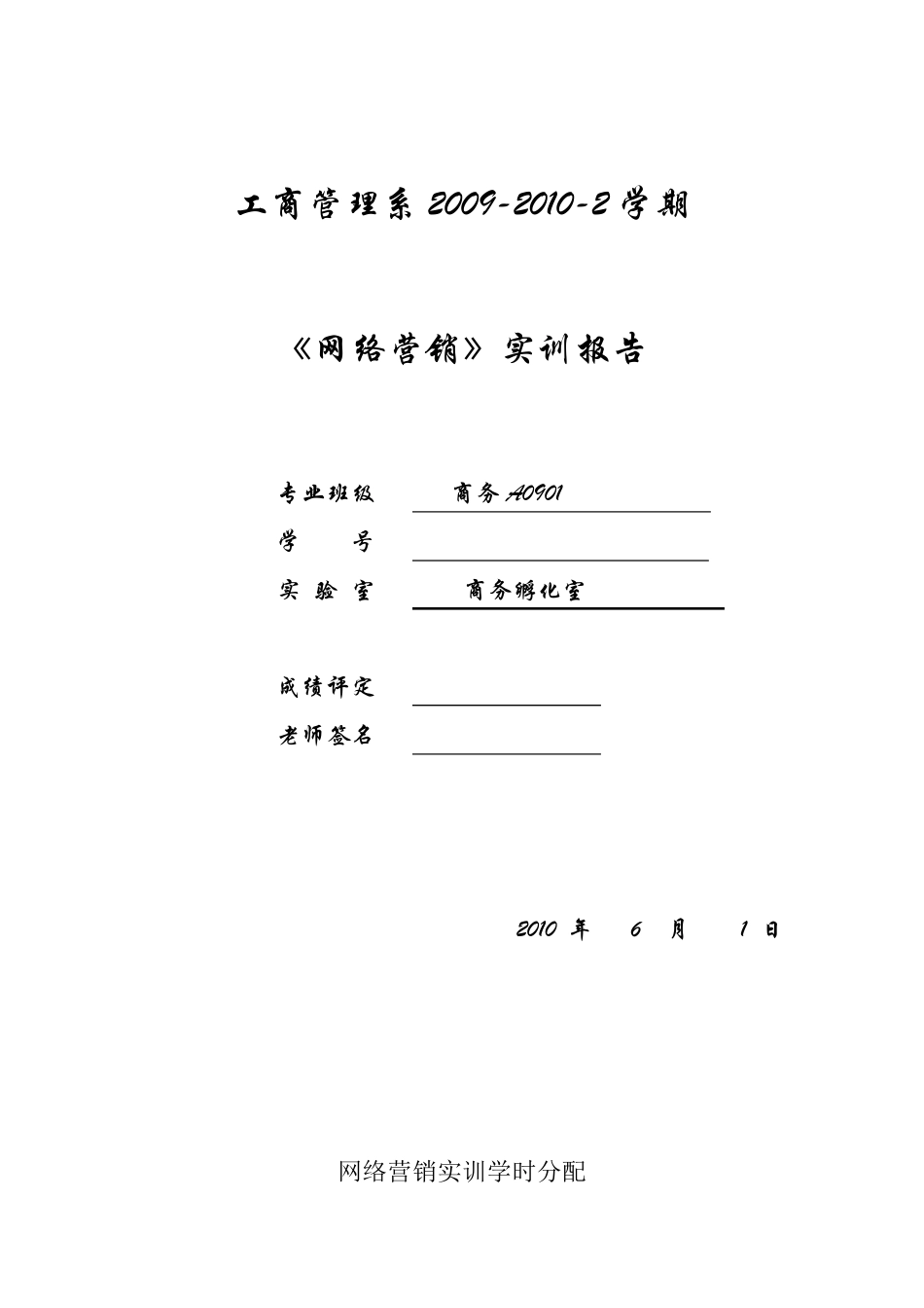 网络营销实训报告_第1页