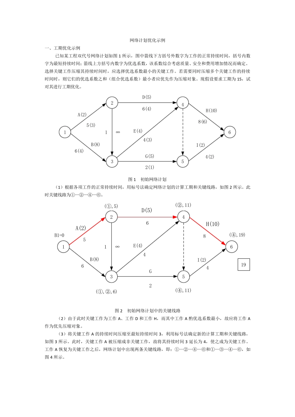 网络计划优化计算题汇总_第1页