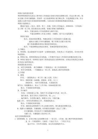 网络计划的基本原理