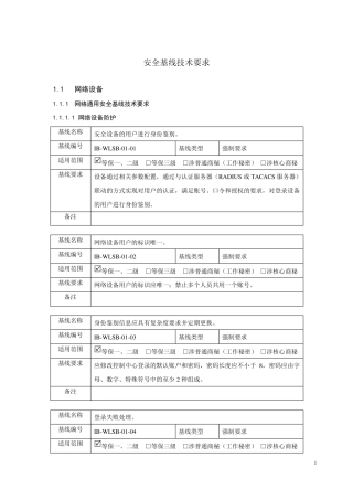 网络设备安全基线技术规范