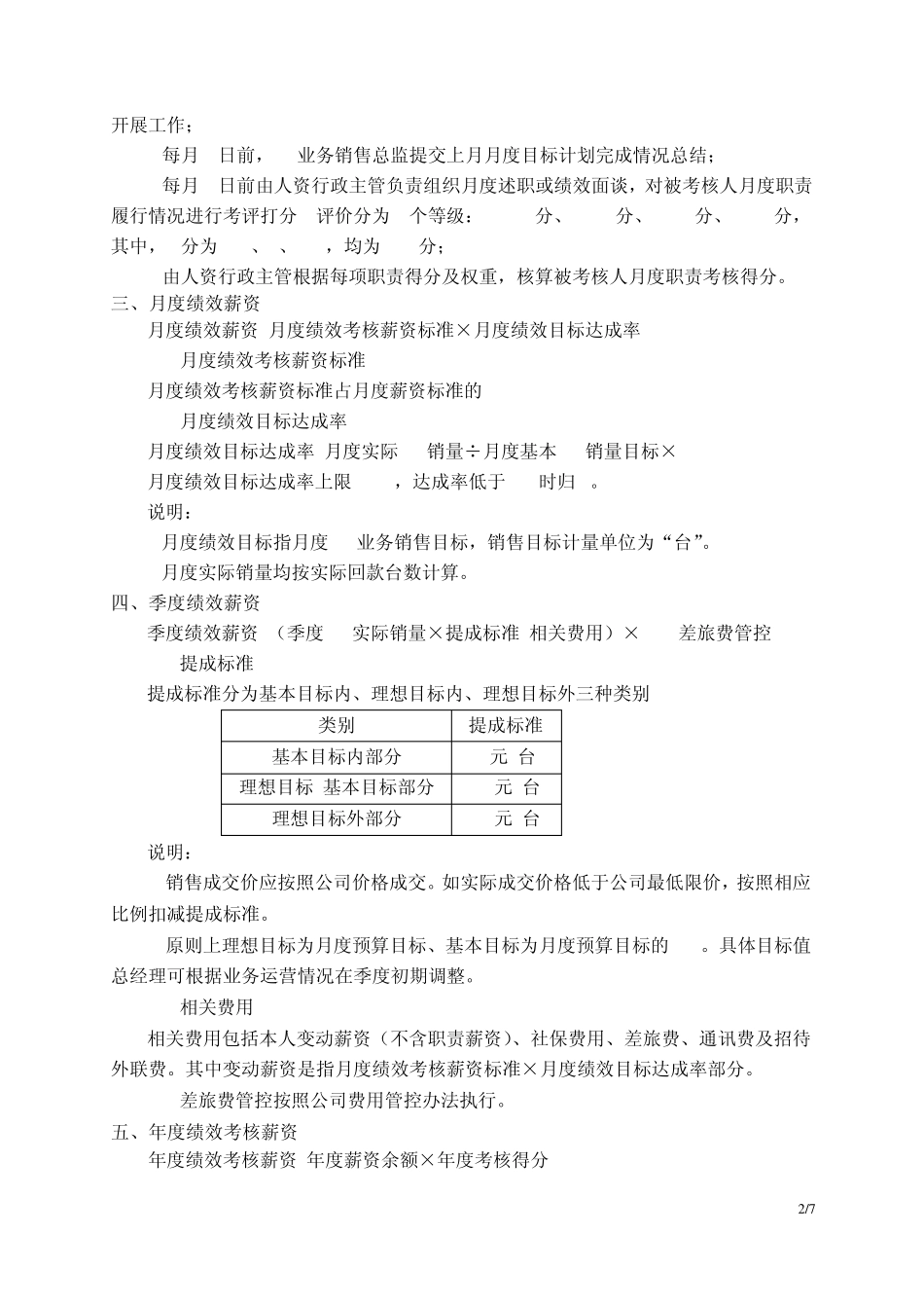 网苑公司PC业务销售总监岗位薪酬及考核方案11.6111111_第2页