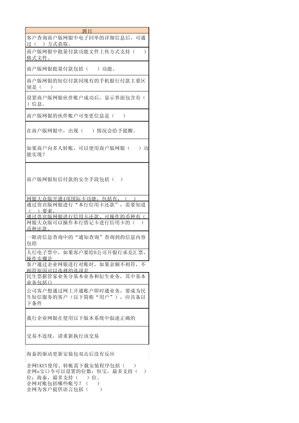 网银题库汇总_第1页