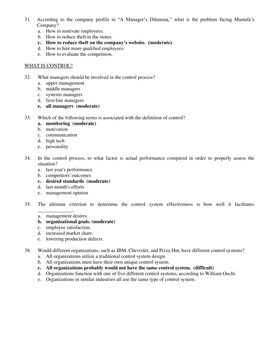 罗宾斯《管理学》第九版题库18_第3页