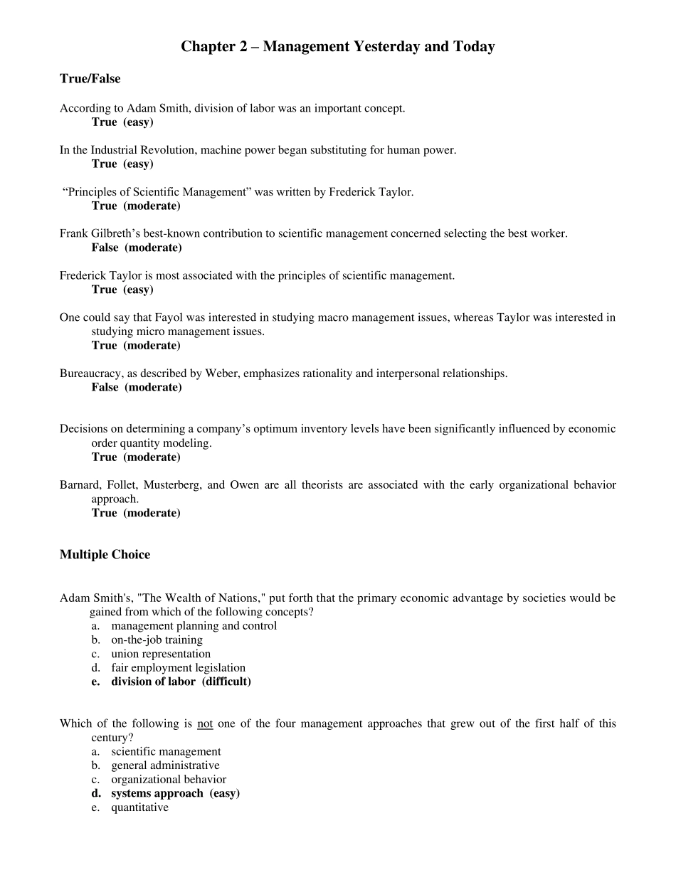 罗宾斯《管理学》第九版题库2_第1页