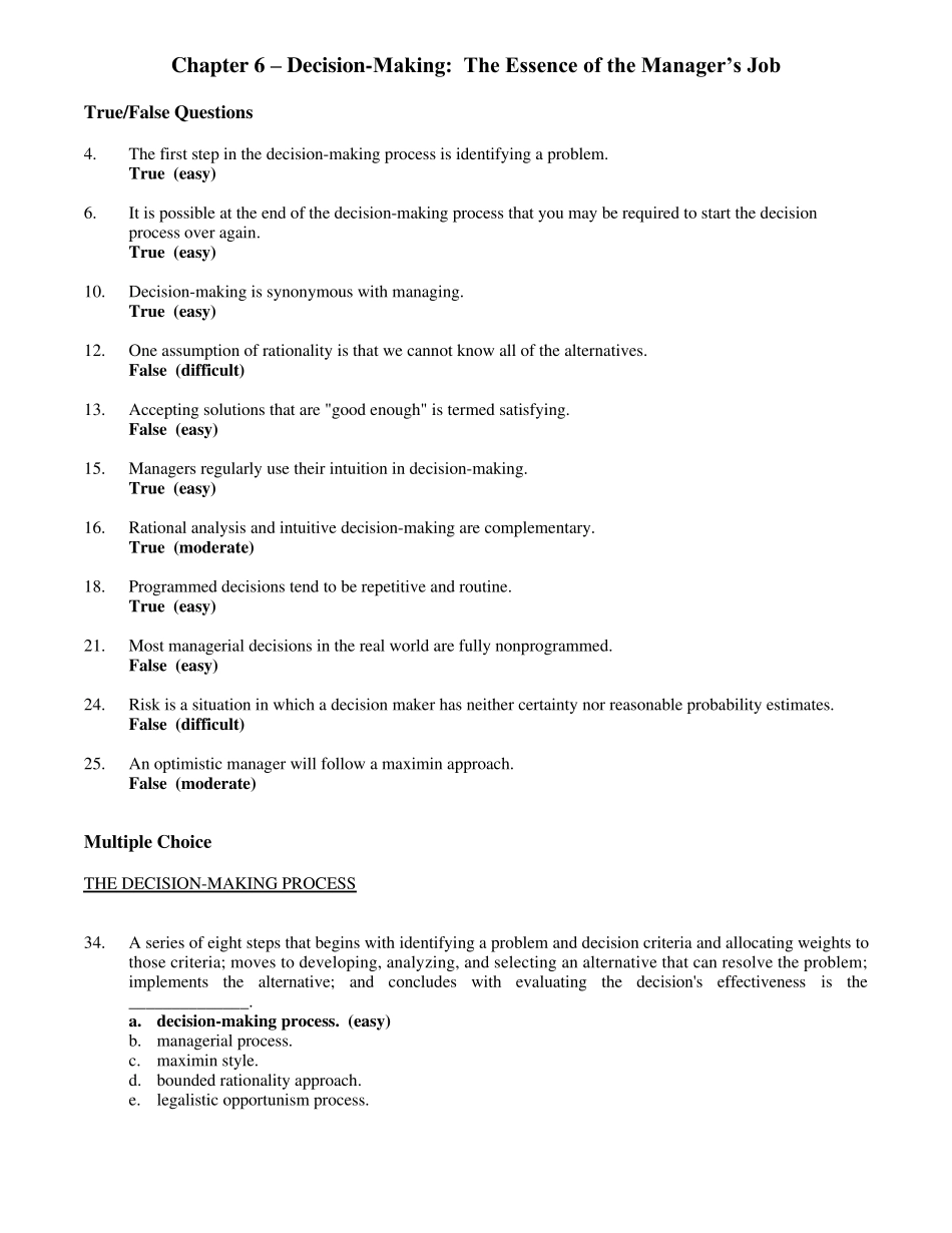 罗宾斯《管理学》第九版题库6_第1页